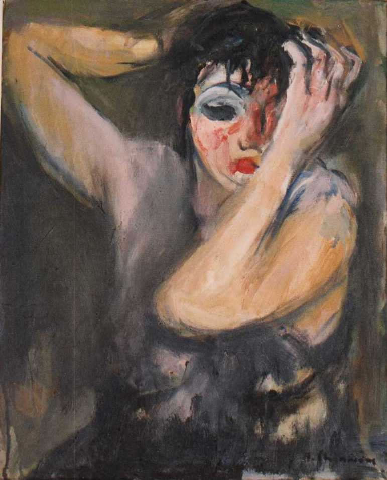 Ragazza che si pettina, 1983, olio su tela, cm 50x40, Napoli collezione Ruju
